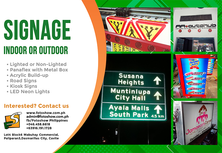 Indoor or Outdoor Signages Printing and Fabrication