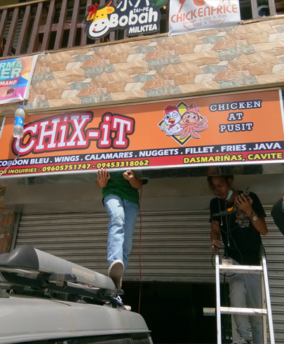 lighted panaflex signage with metal frame