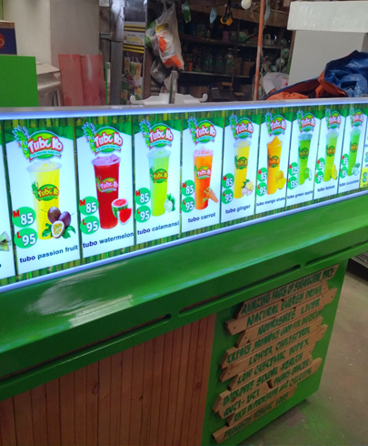 lighted menu with duratrans backlit print