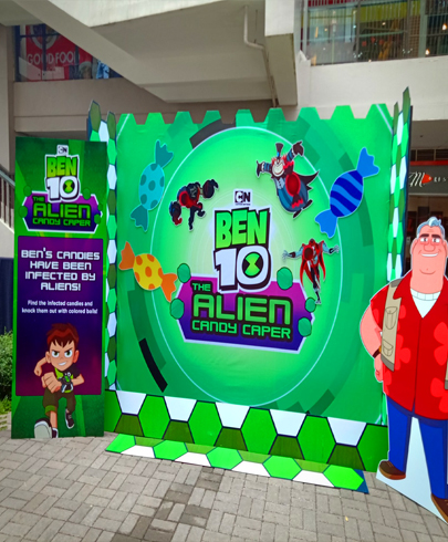 stage standee vignette with stand-alone frame